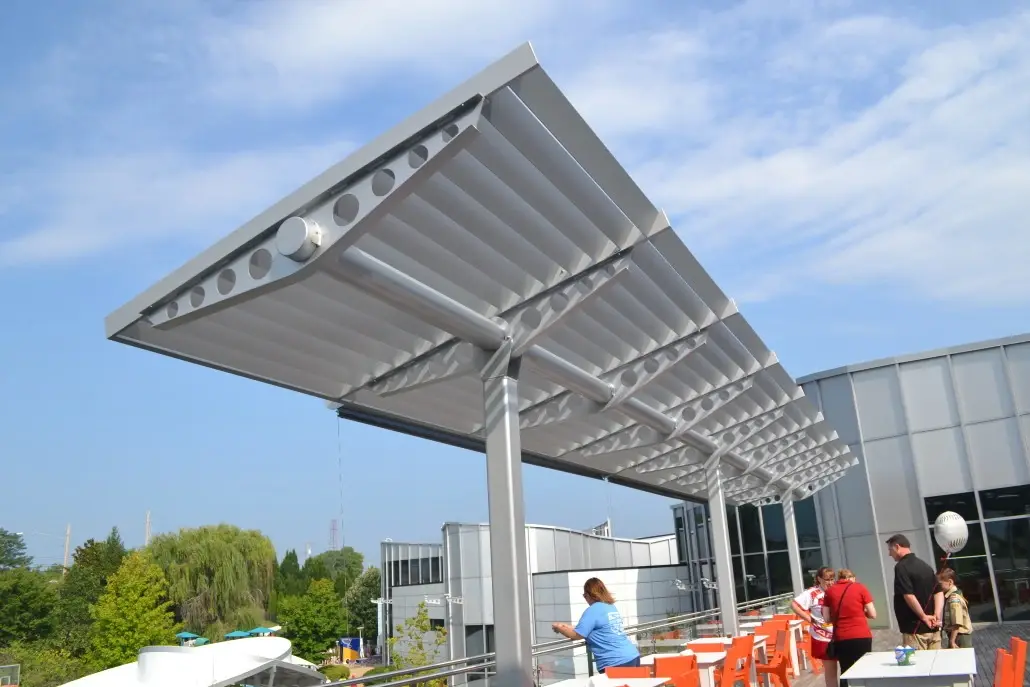 Louvered Steel-Structure Sunshade Canopy Louvered Steel-Structure Sunshade Canopy